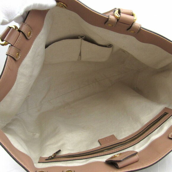 Gucci Leather Tote Bag Beige GG Canvas - Picture 12 of 16